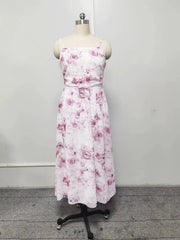 Damen Midi-Kleid mit elegantem Chiffon und floralen Applikationen Heidi-Mode