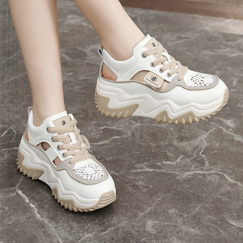 Damen Modische Chunky Sneakers mit luftdurchlässigem Obermaterial