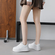Damen Modische Chunky Sneakers mit elegantem Obermaterial und dämpfender Sohle
