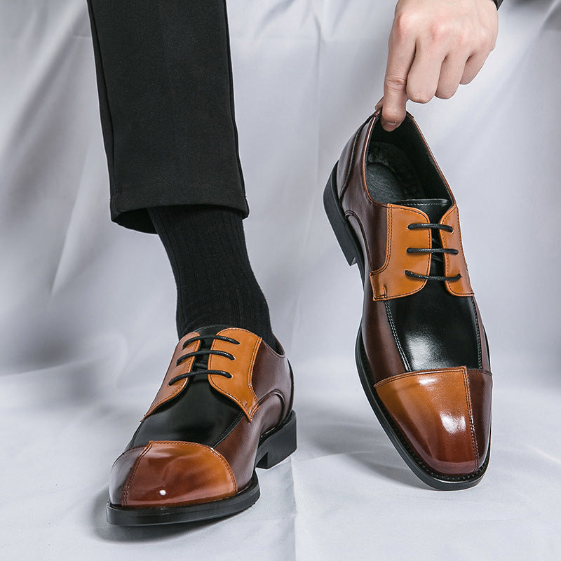 Herren Elegante Schnürschuhe mit zweifarbiger Lederoptik
