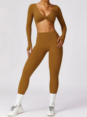 Athlina | Nahtloses Langarm-Crop-Top für Sport & Freizeit