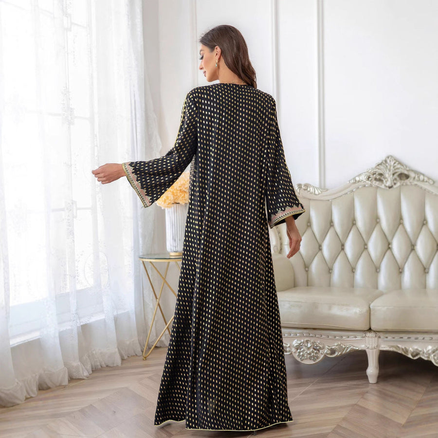 Damen Maxi-Kleid im eleganten Kaftan-Stil mit filigranen Verzierungen