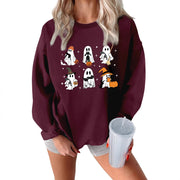 Damen Sweatshirt mit kreativem Gruselmotiv