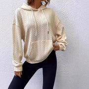 Damen Hoodie mit strukturiertem Strickdesign und bequemer Passform