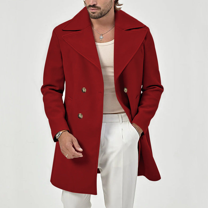 Herren eleganter Doppeltknopf-Mantel Aliams