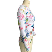 Damen Sportlicher Rashguard-Bikini-Set mit langem Arm und floralem Design Heidi-Mode