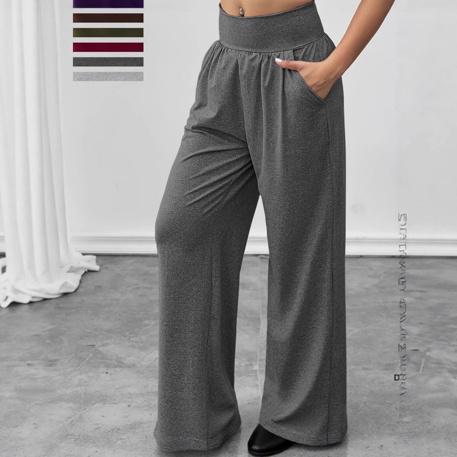 Damen gemütliche Freizeithose mit elastischem Bund und Seitentaschen