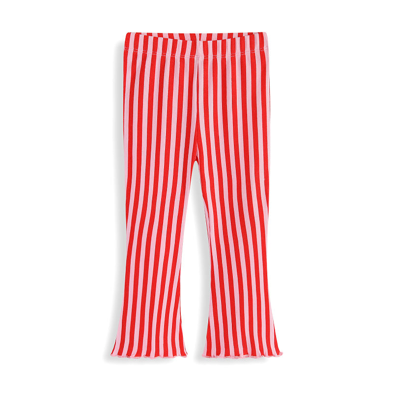 Mädchen Leggings mit fröhlichem Streifenmuster Drune