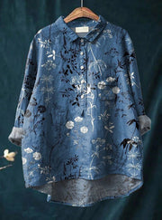 Elise | Klassisches Blumenshirt im Chemisier-Stil