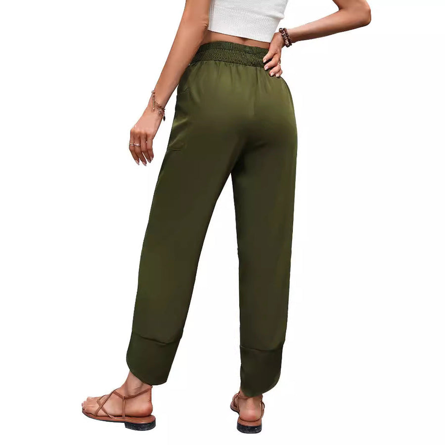 Damen Bequeme Freizeithose mit elastischem Taillenbund und praktischen Seitentaschen