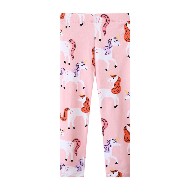 Mädchen Leggings mit niedlichen Einhorn-Motiven Drune