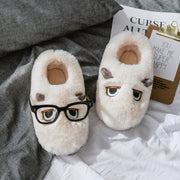 Damen Hausschuhe mit tierischem Motiv und weichem Fleece-Innenfutter