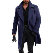 Herren eleganter Langmantel mit doppelter Knopfleiste Aliams