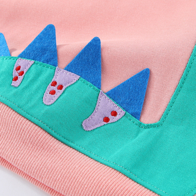 Mädchen Sweatshirt mit niedlichem Dinosaurier-Applikationsdesign Drune