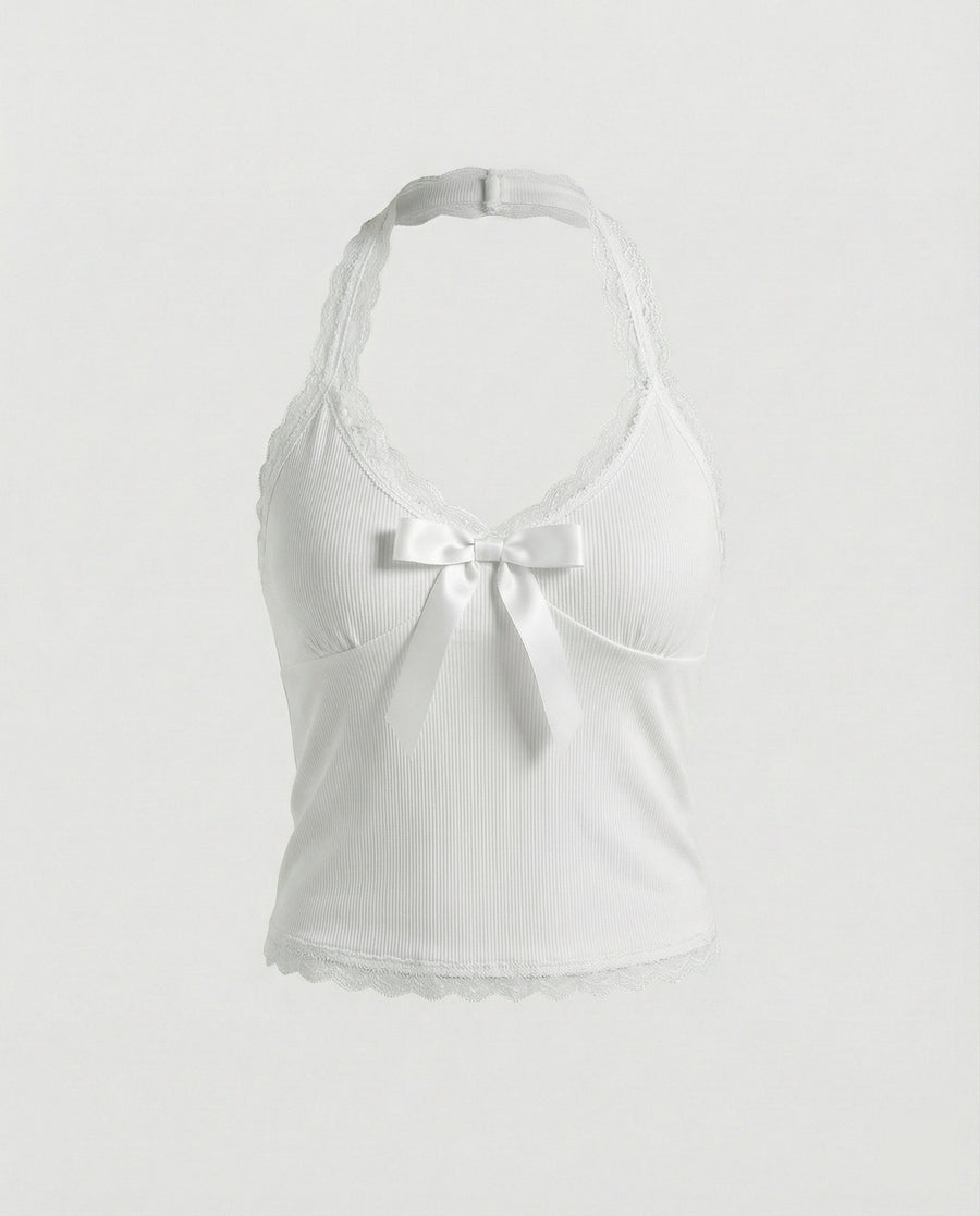 Kurzes Damen Spitzen-Top Sexy Träger-Weste Sommer Style