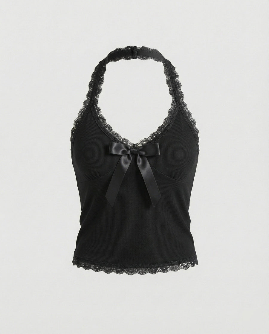 Kurzes Damen Spitzen-Top Sexy Träger-Weste Sommer Style