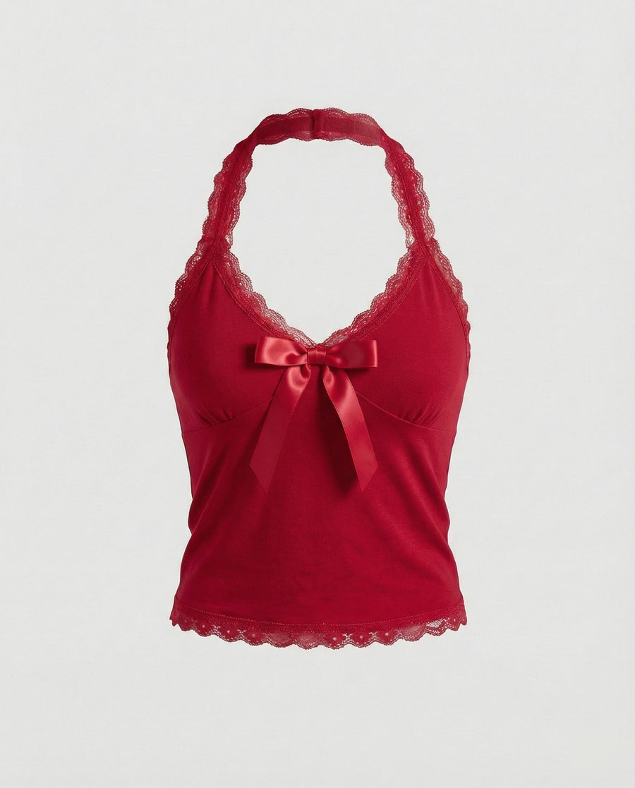 Kurzes Damen Spitzen-Top Sexy Träger-Weste Sommer Style