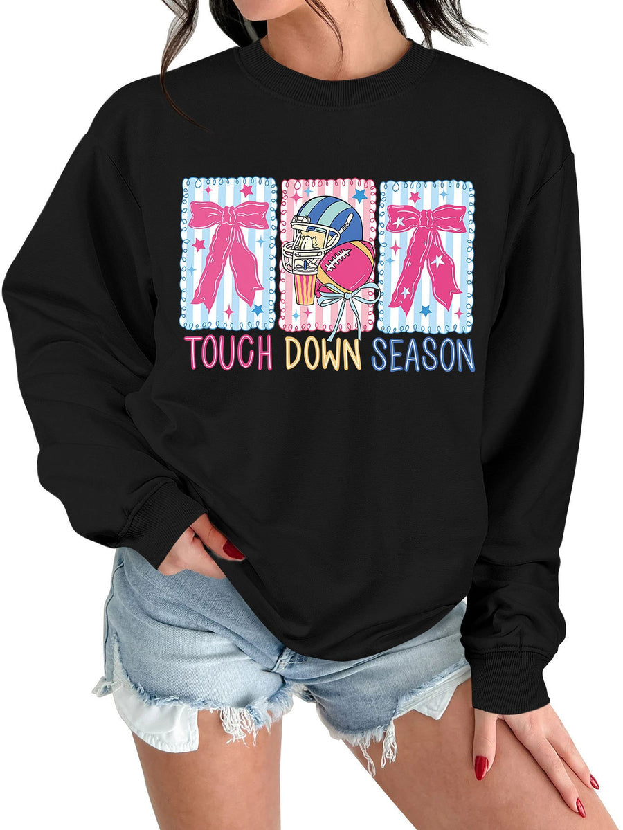 Damen Sweatshirt mit kreativem Football-Motiv und lässigem Schnitt