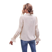 Damen elegante Bluse mit Puffärmeln und Struktur