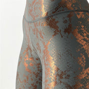 Damen nan hoch taillierte Sportleggings mit formender Kompression und strukturierter Schlangenprägung Drune