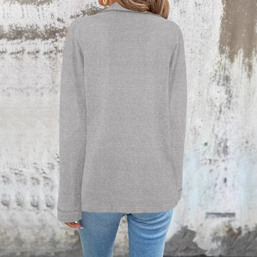 Damen modische Oversized-Blazerjacke mit praktischen Taschen