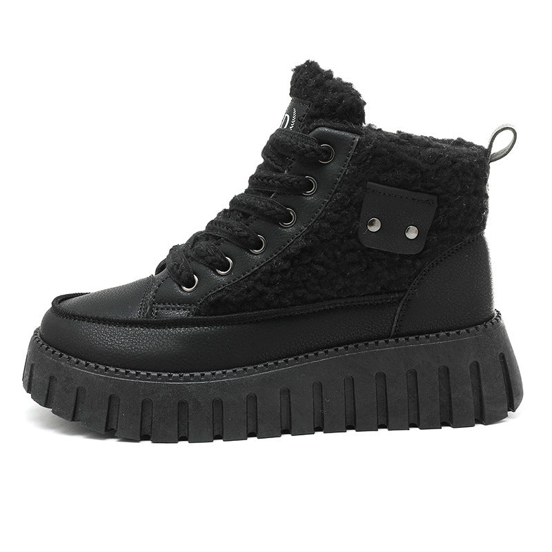 Damen Winterliche High-Top Sneakers mit kuscheligem Innenfutter und modischen Akzenten