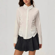 Damen elegante Bluse mit Rüschendetails