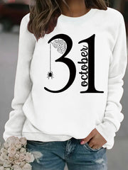 Damen Sweatshirt mit kreativem Halloween-Motiv und bequemer Passform