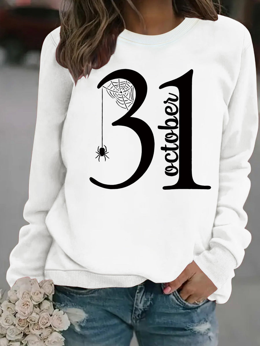 Damen Sweatshirt mit kreativem Halloween-Motiv und bequemer Passform