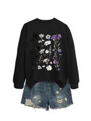 Damen Sweatshirt mit floralem Grafikdesign und weichem Innenfutter