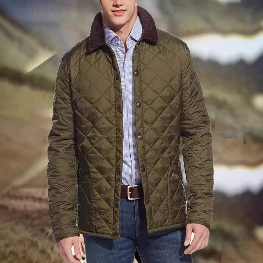 Herren gefütterte Steppjacke mit hohem Kragen und praktischen Taschen Aliams