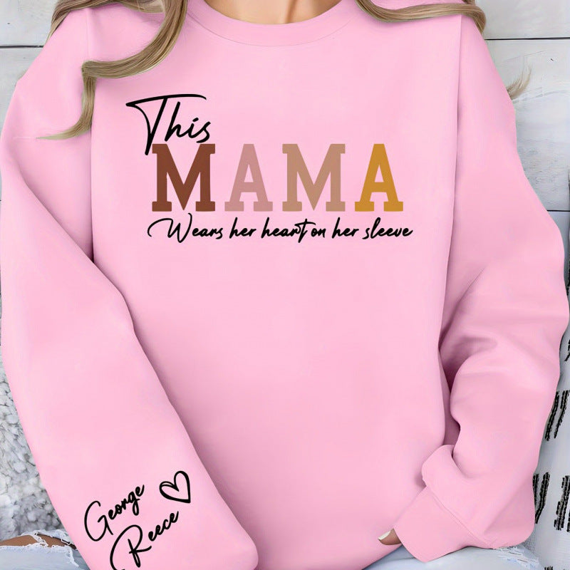 Damen Sweatshirt mit inspirierendem Mama-Aufdruck und bequemer Passform