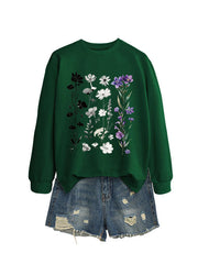 Damen Sweatshirt mit floralem Grafikdesign und weichem Innenfutter
