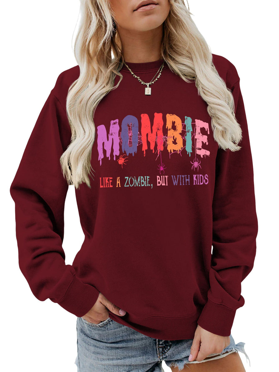 Damen Sweatshirt mit kreativem Zombie-Motiv