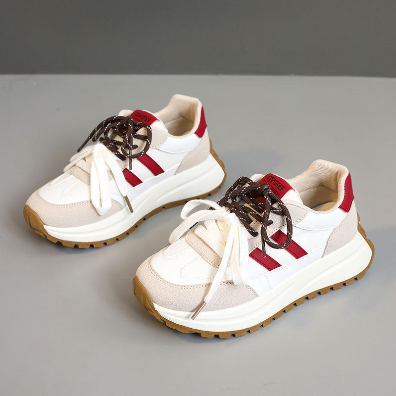Damen Sportliche Plateau Sneakers mit atmungsaktivem Obermaterial