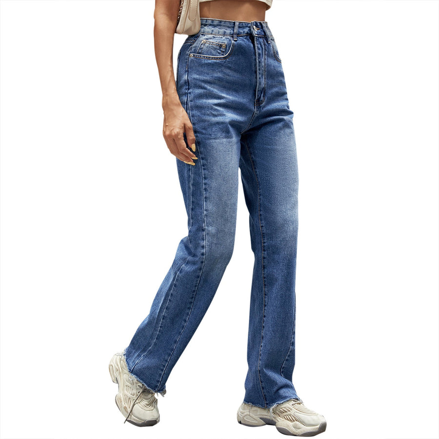 Damen High-Waist Jeans im klassischen Schnitt mit lässigem Bootcut