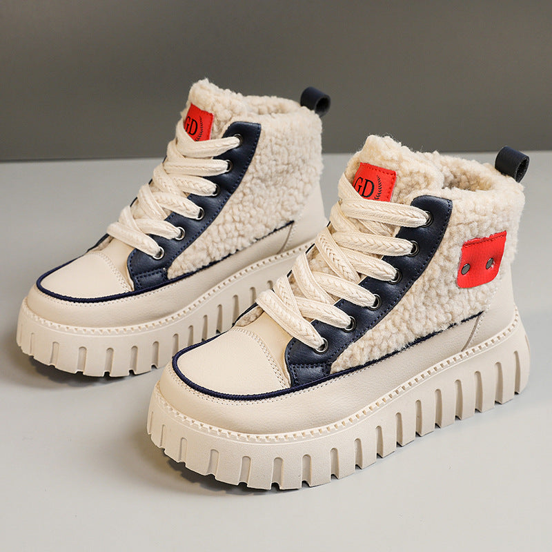 Damen Winterliche High-Top Sneakers mit kuscheligem Innenfutter und modischen Akzenten