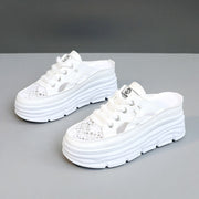 Damen Sportliche Plateau-Sneaker mit atmungsaktiver Mesh-Oberfläche
