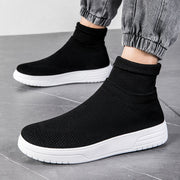 Damen Sportliche Stricksneaker mit elastischem Knöchelschutz und rutschfestem Profil