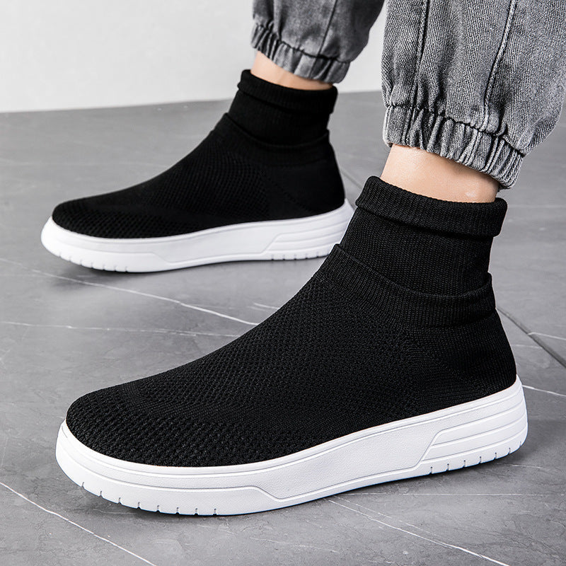 Damen Sportliche Stricksneaker mit elastischem Knöchelschutz und rutschfestem Profil