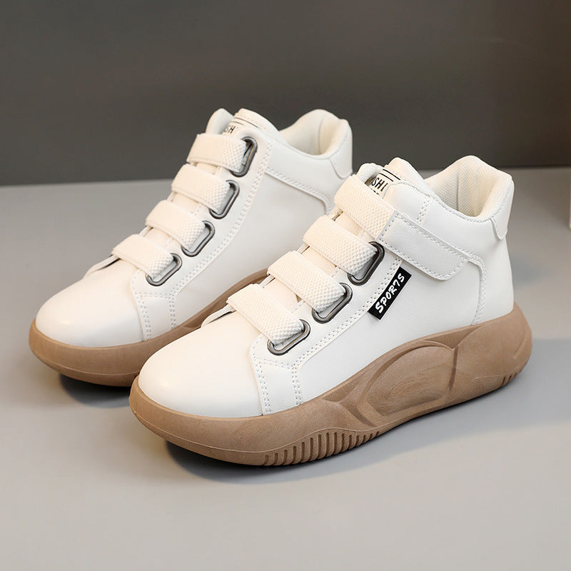 Damen Sportliche High-Top Sneakers mit elastischen Schnürsenkeln