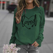 Damen Sweatshirt mit herzförmigem Aufdruck und inspirierender Botschaft