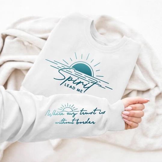 Damen Sweatshirt mit inspirierendem Druck und weich fließendem Stoff