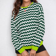 Damen farbenfrohes Sweatshirt mit Wellenmuster und sportlichem Schnitt