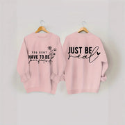 Damen lässiger Pullover mit inspirierenden Botschaften
