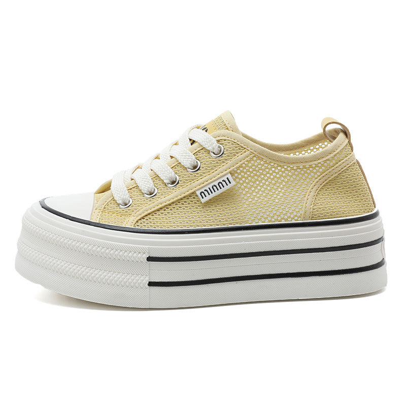 Damen Plattform Sneakers aus atmungsaktivem Mesh mit modischem Design