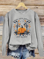 Damen Sweatshirt mit herbstlichem Kürbis-Motiv und lässigem Schnitt