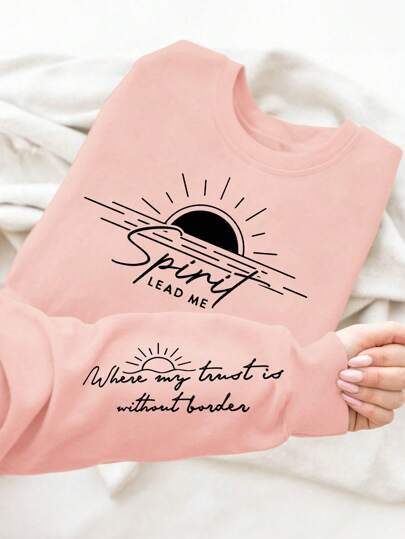 Damen Sweatshirt mit inspirierendem Druck und weich fließendem Stoff