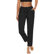 Damen nan lässige Jogginghose mit hoher Taille, Kordelzug und praktischen Seitentaschen Drune
