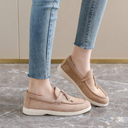 Damen Mokassins mit modischem Schnürdesign und flexibler Sohle